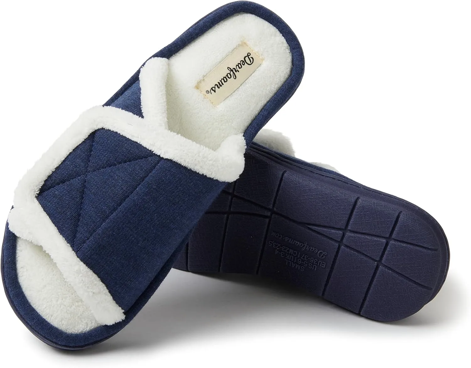 Dearfoams Women's Adjustable Indoor/Outdoor Machine Washable Memory Foam Slide