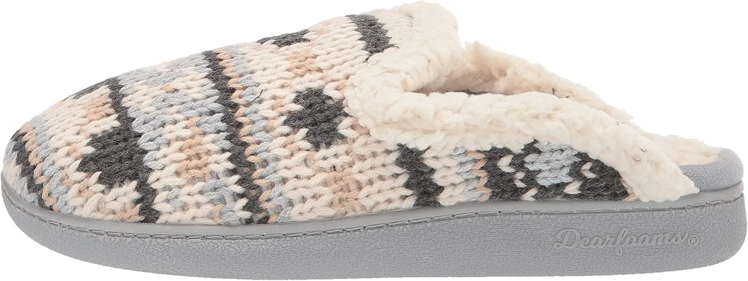 Dearfoams Women's Erin Fairisle Extended Tab Scuff Slipper