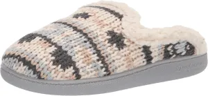 Dearfoams Women's Erin Fairisle Extended Tab Scuff Slipper