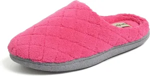 Dearfoams Women's Memory Foam Washable Leslie Clog House Slipper with Wide Widths