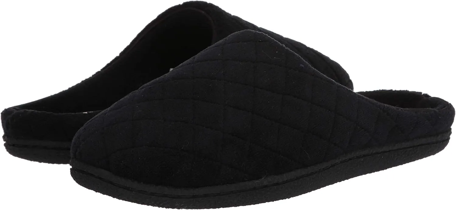Dearfoams Women's Memory Foam Washable Leslie Clog House Slipper with Wide Widths
