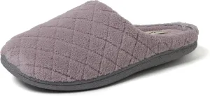 Dearfoams Women's Memory Foam Washable Leslie Clog House Slipper with Wide Widths
