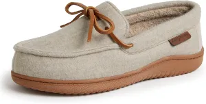 Dearfoams Women's Wilmington Energy Return Comfort Indoor/Outdoor Memory Foam Moccasin Slipper with Tie