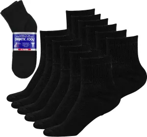 Debra Weitzner 6Pk Non-Binding Loose Fit Sock - Non-Slip Diabetic Socks for Men and Women - Crew, Ankle