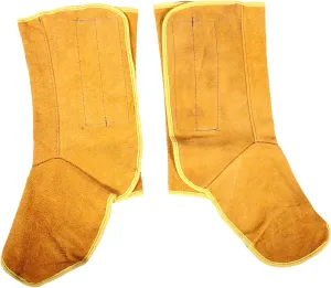 DECHOUS 1Pair Welding Foot Covers Flexible Lightweight Protective Shoes for Welders Easy to Wear Practical Design Cowhide Material for Welding All