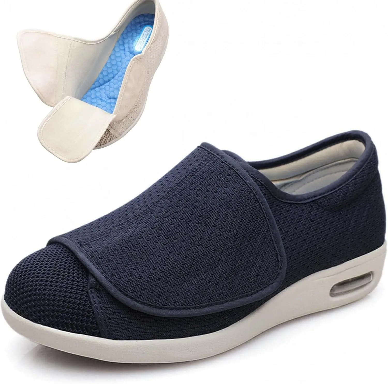 Diabetic Shoes Width Shoe for Elderly Women,Adjustable Closure Lightweight Breathable Swollen Feet Walking Edema Sneakers