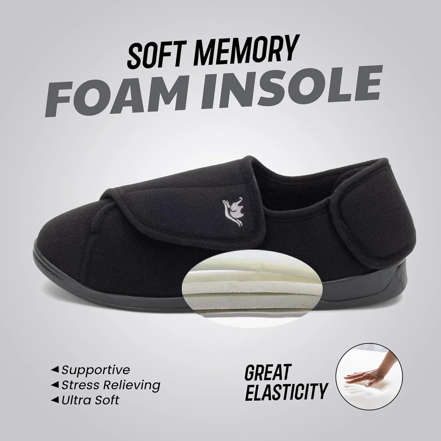 Diabetic Slippers Women, Lymphedema Shoes, Edema Shoes Swollen Feet, Indoor and Outdoor Hook and Loop, Non Slip House Shoes
