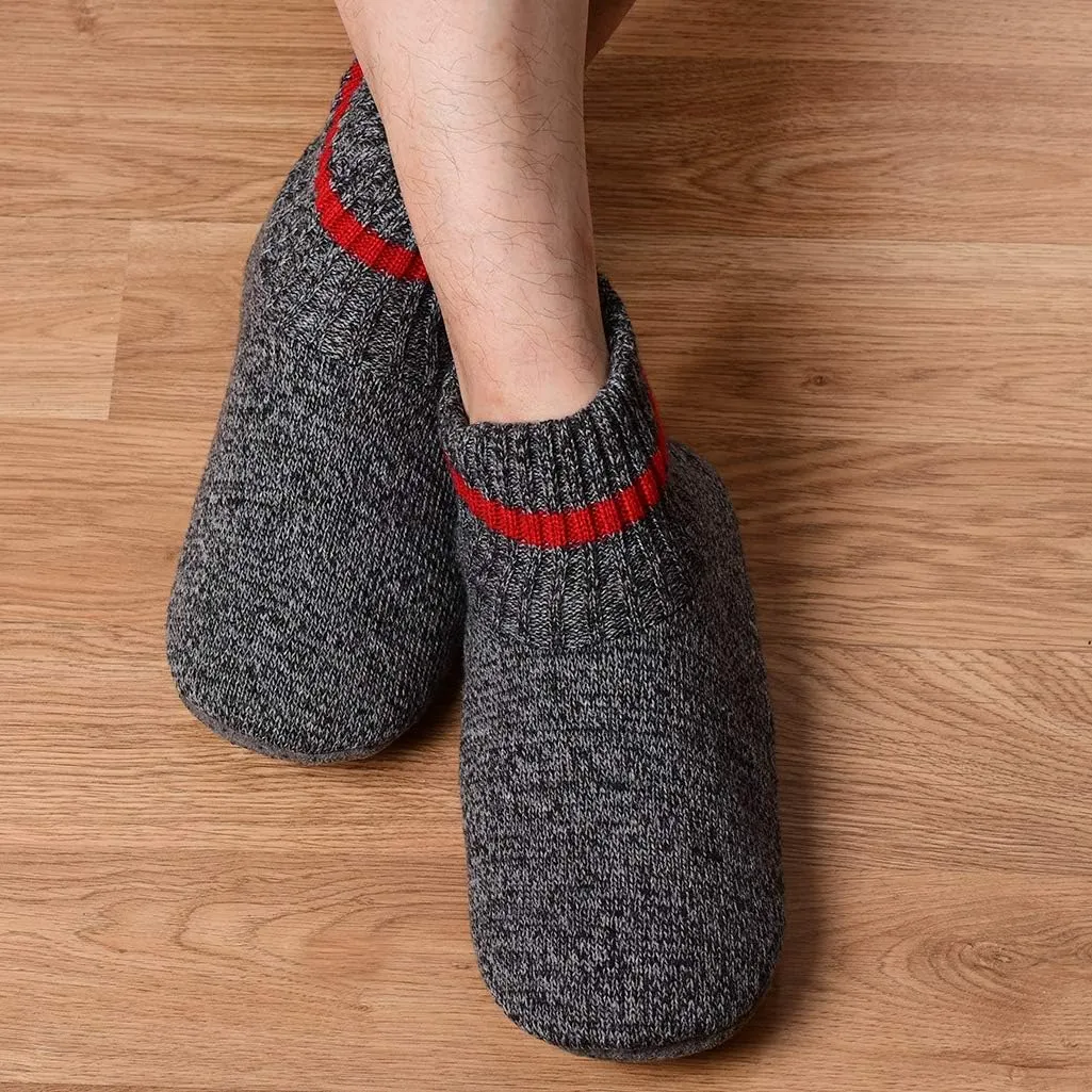 DICUIRD Men's Slippers Socks Autumn Winter Indoor Non-Skid House Slippers
