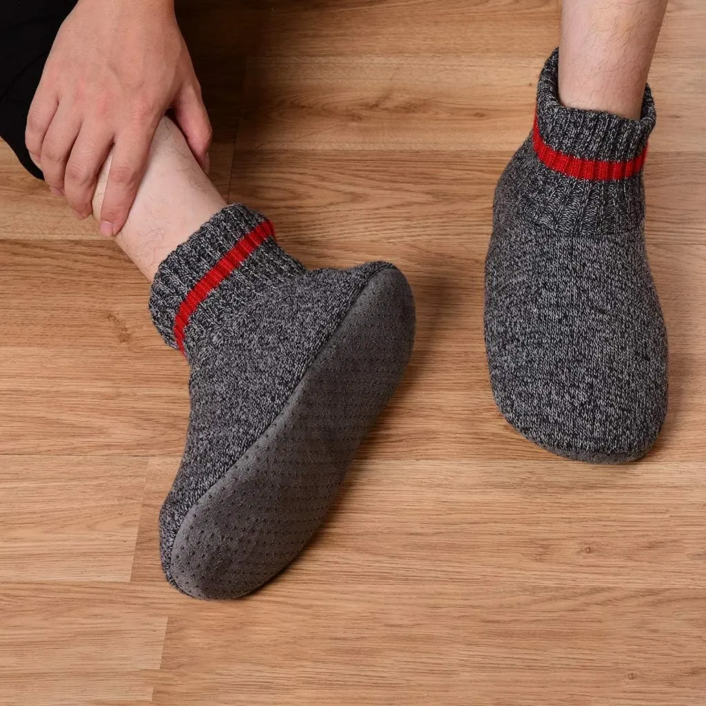 DICUIRD Men's Slippers Socks Autumn Winter Indoor Non-Skid House Slippers