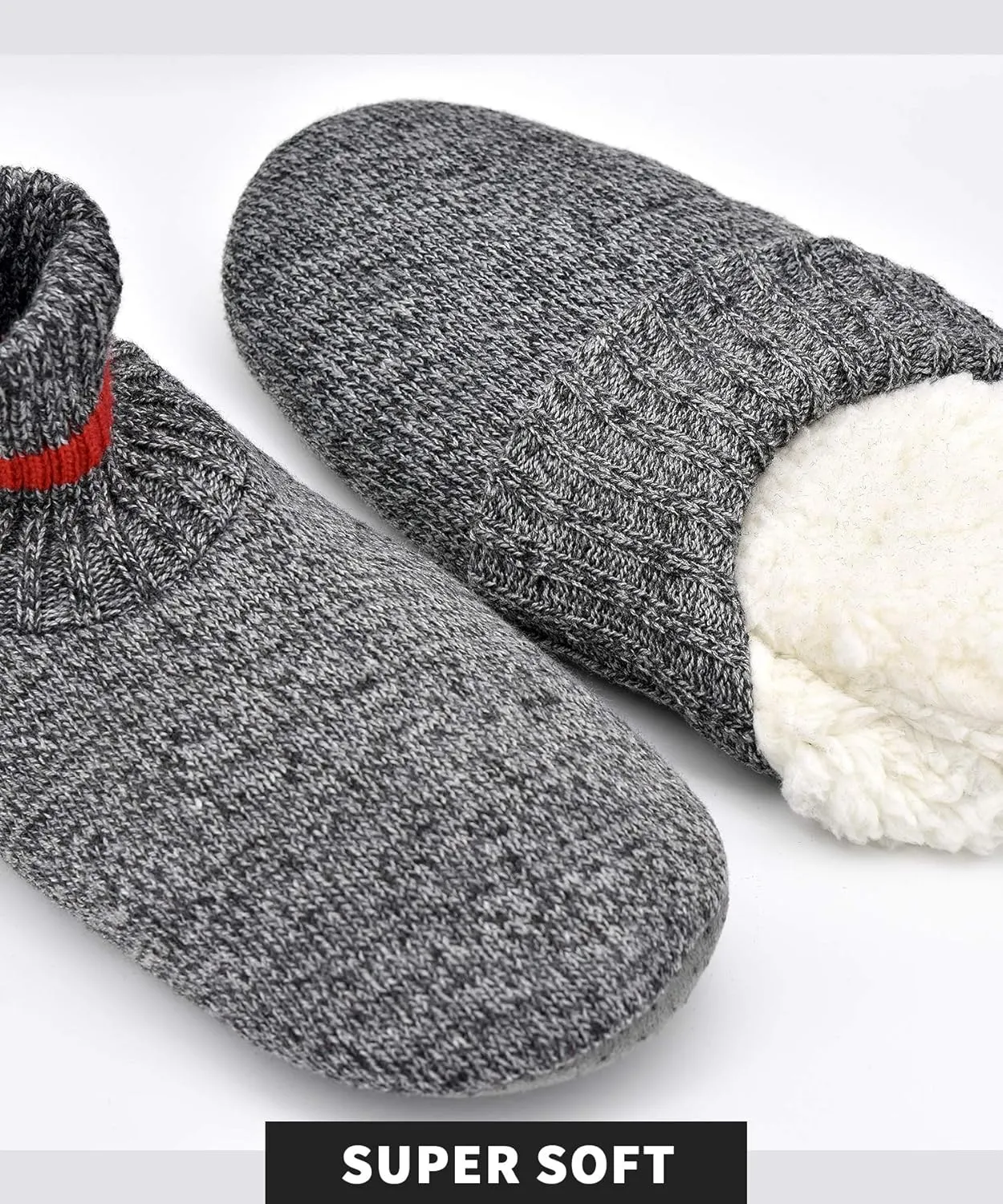 DICUIRD Men's Slippers Socks Autumn Winter Indoor Non-Skid House Slippers