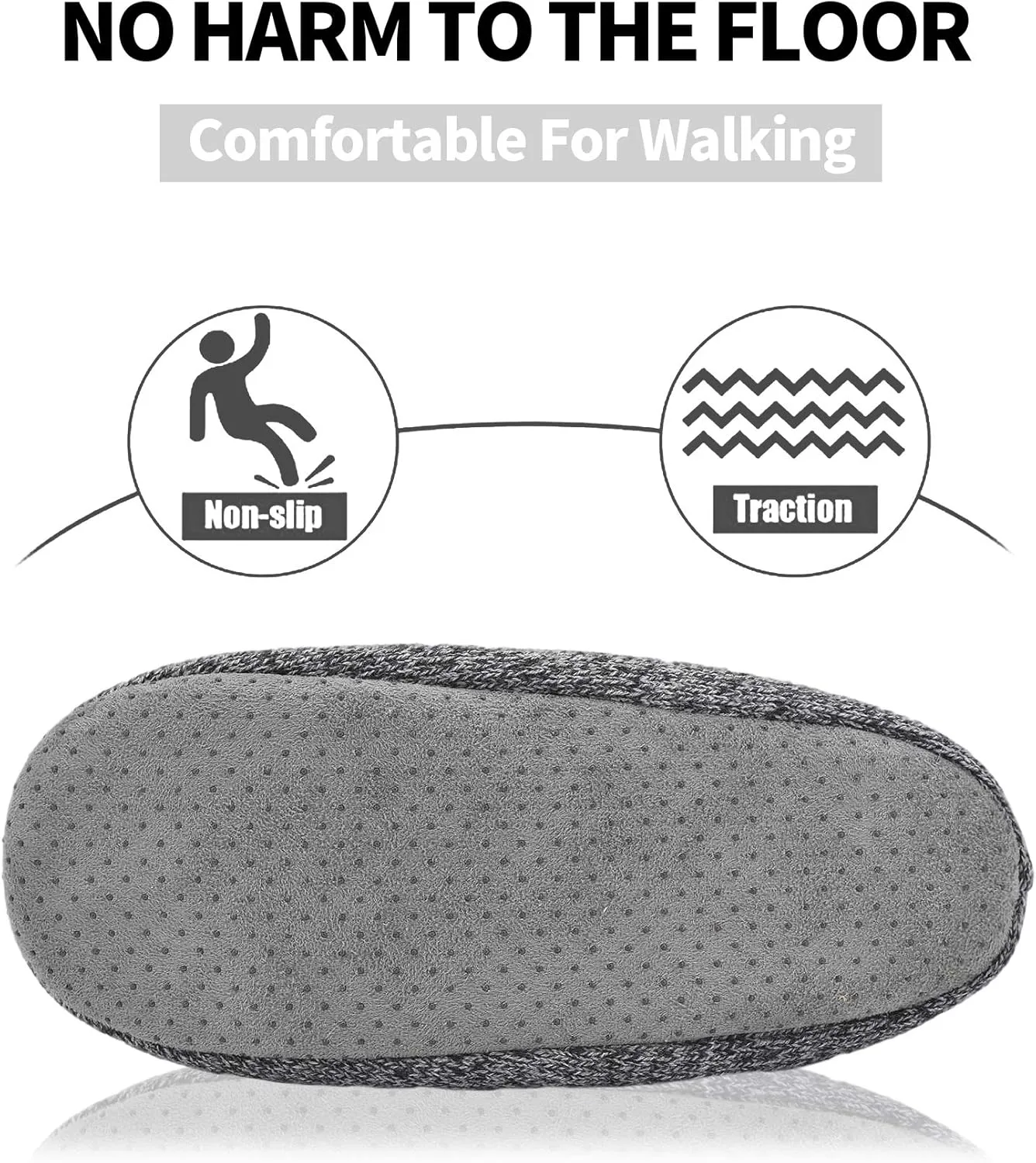 DICUIRD Men's Slippers Socks Autumn Winter Indoor Non-Skid House Slippers