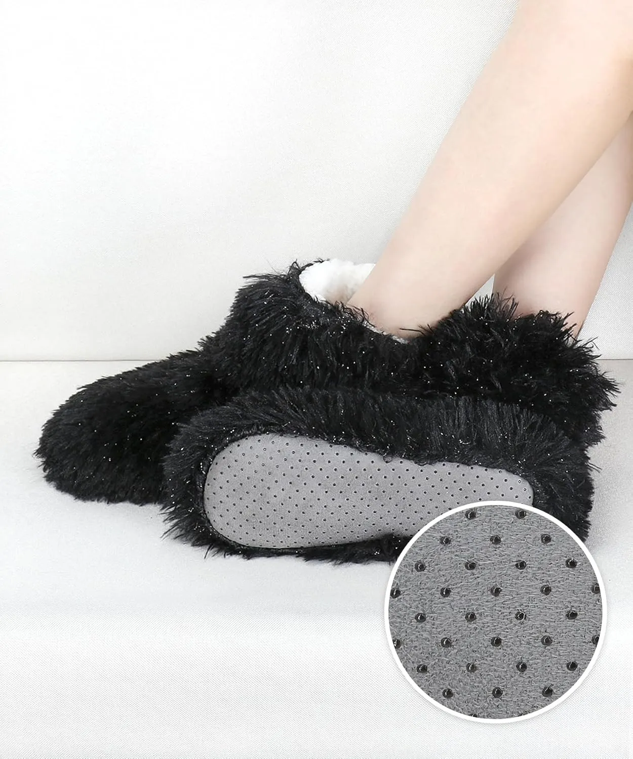 DICUIRD Womens Cozy&Warm Slipper Socks with Grippers-House Socks