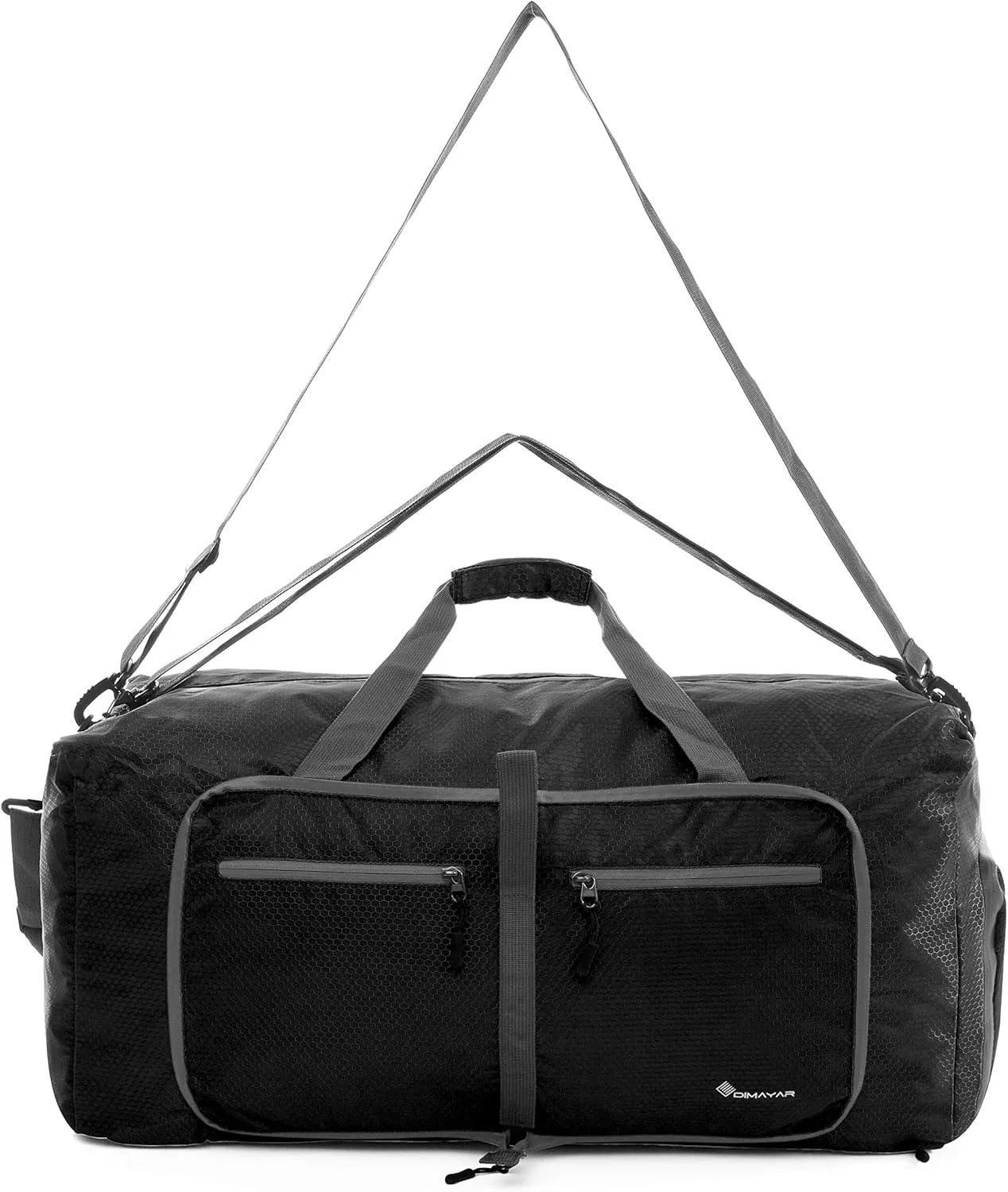Dimayar Travel Duffle Bag for Men Women - Foldable Duffel Bag with Shoes Compartment - Overnight Bags Waterproof & Tear Resistant(40L,Black)