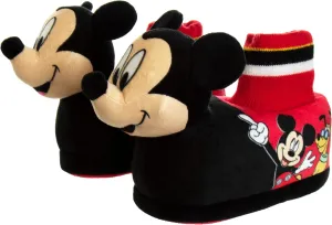 Disney Boys’ Mickey Mouse Slippers – Cozy Plush Fuzzy Slippers: Non-Slip, Non-Skid Slippers for Boys (Toddler/Little Kid)