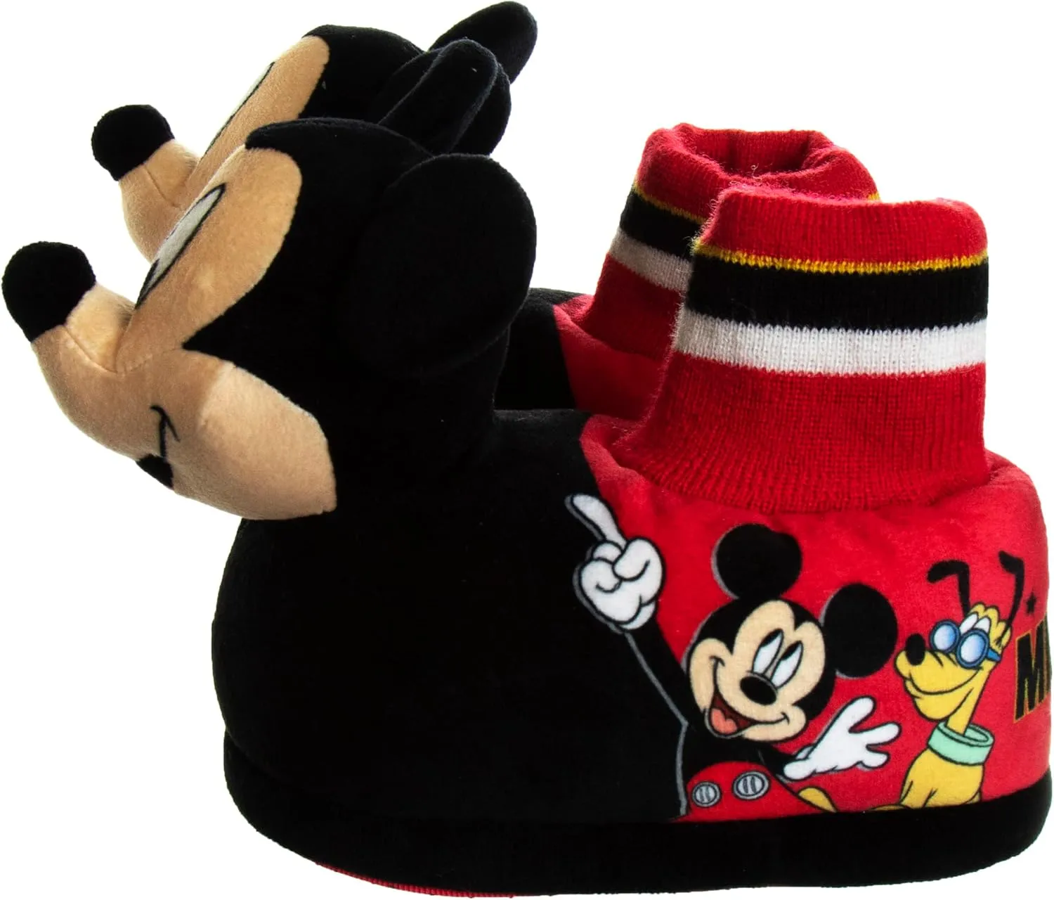 Disney Boys’ Mickey Mouse Slippers – Cozy Plush Fuzzy Slippers: Non-Slip, Non-Skid Slippers for Boys (Toddler/Little Kid)
