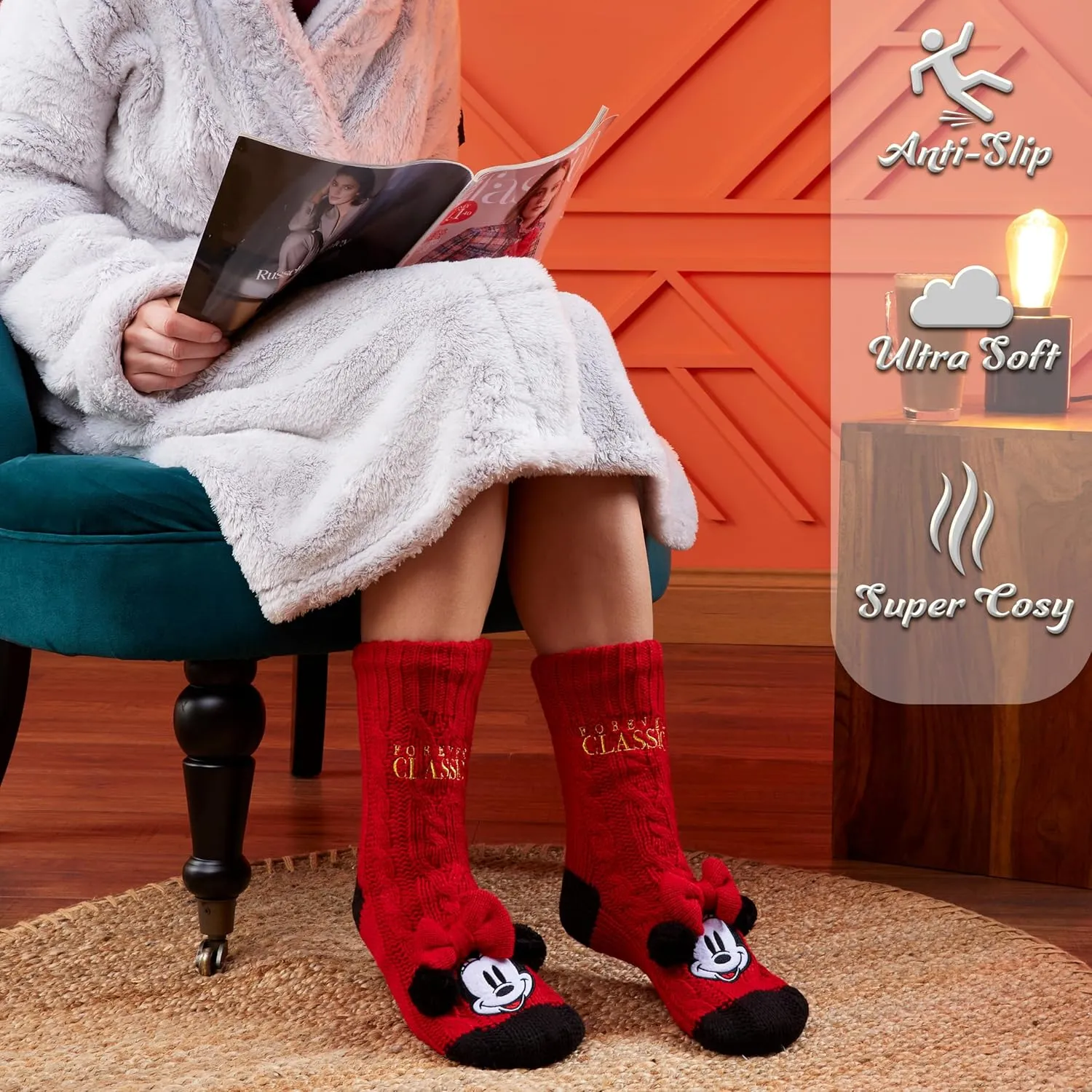 Disney Stitch Slipper Socks For Women Teens Warm Slipper Socks Bed Socks Non Slip Socks Gifts for Her