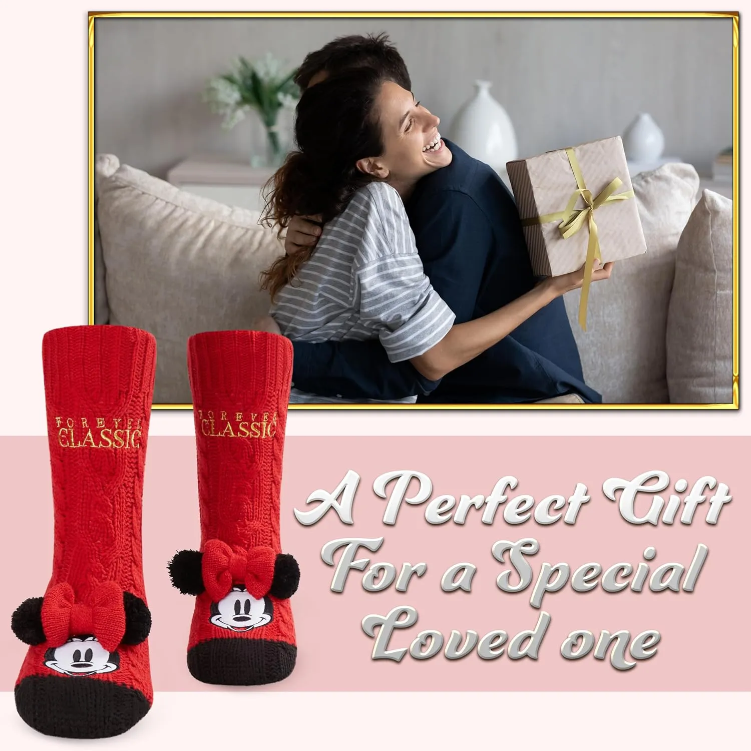 Disney Stitch Slipper Socks For Women Teens Warm Slipper Socks Bed Socks Non Slip Socks Gifts for Her