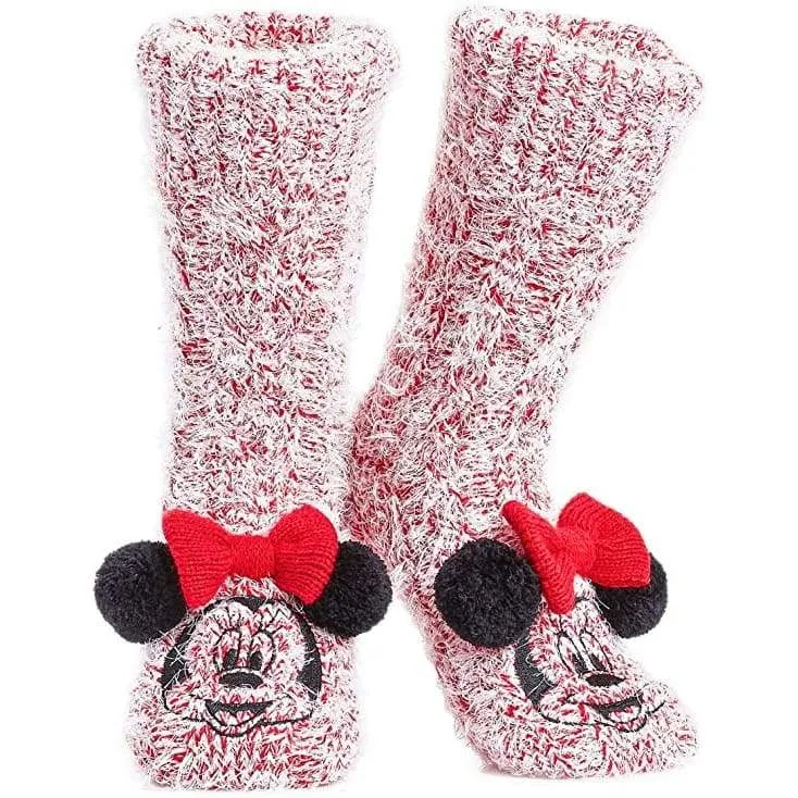 Disney Women's Slippers Socks Fluffy Slipper Socks