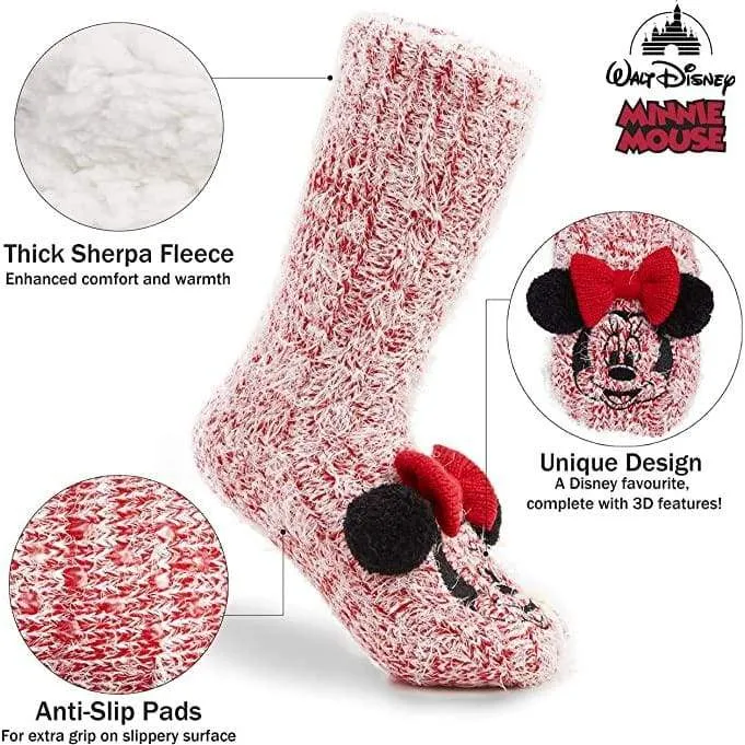 Disney Women's Slippers Socks Fluffy Slipper Socks