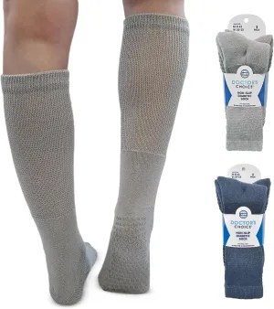 Doctor's Choice Non Slip Socks Men Diabetic Crew 3 Pack | Hospital | Griper | Skid | Slipper