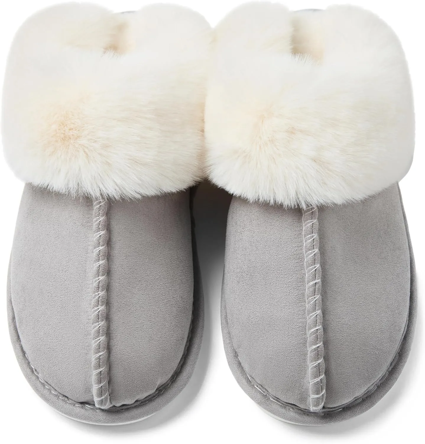 Donpapa Womens Slipper with Memory Foam Fluffy Soft Warm Slip On House Slippers Anti-Skid Cozy Plush for Indoor Outdoor