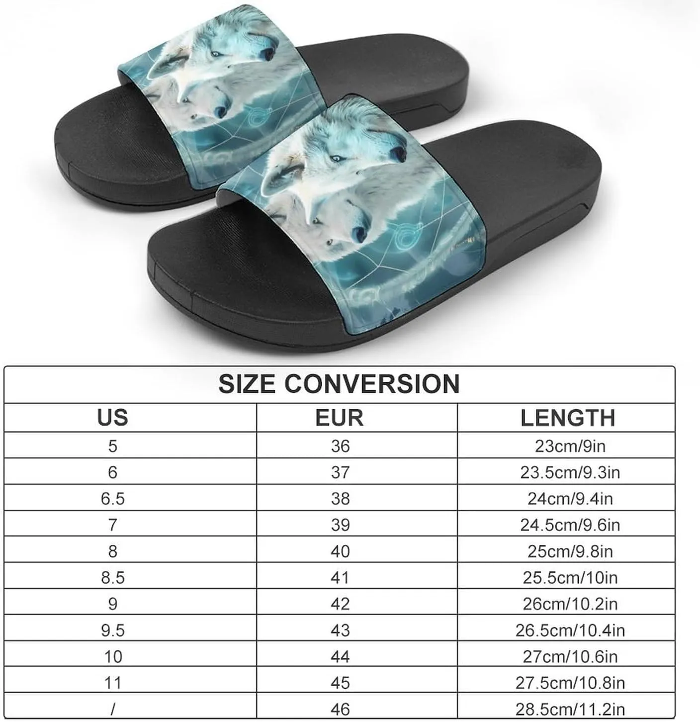 Dream Catcher White Wolf Funny Slide Sandals Non-Slip PVC Shower Slipper House Shoes Open Toe Slippers for Adult
