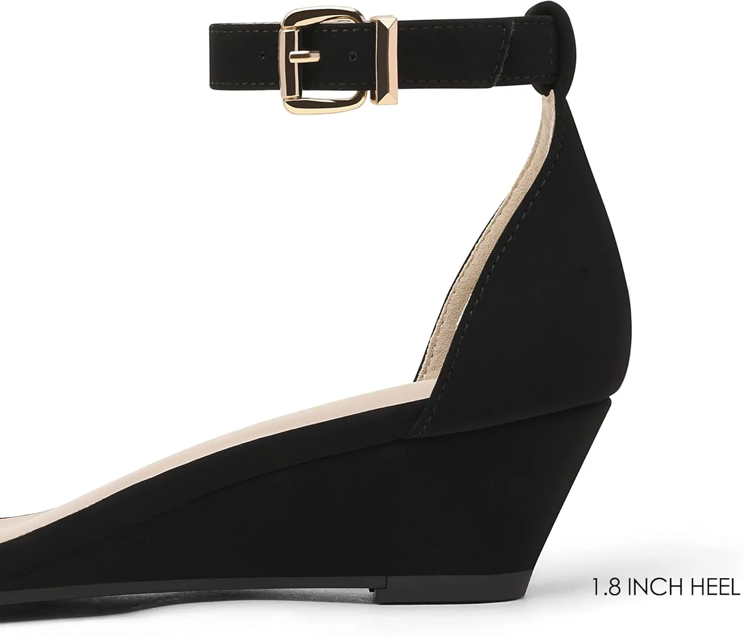 DREAM PAIRS Women's Ingrid Ankle Strap Low Wedge Sandal