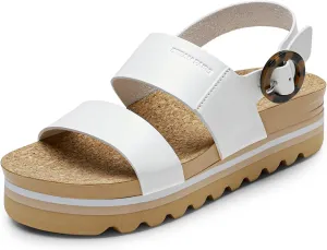 DREAM PAIRS Women's Orthopedic Arch Support Platform Sandals Comfortable Cork Sole Low Wedges Sandals Flatform Summer Dress Shoes Cute Buckle Wedges for Beach