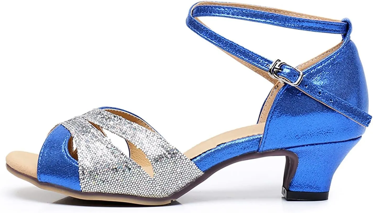 Dress Sandals for Women Dressy Low Chunky Heels Cross Strap Pumps Latin Dance Wedding Bridal Heeled Sandals