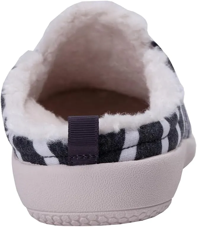 Dundee Stripe Slipper Grey/White / 7 Wide