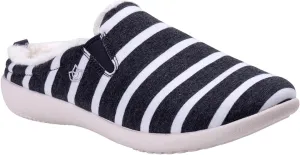 Dundee Stripe Slipper Grey/White / 7 Wide