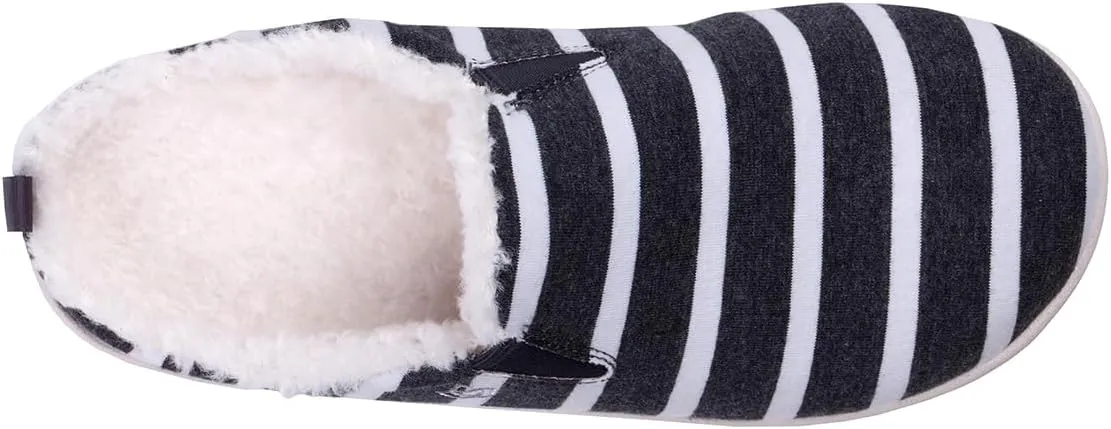 Dundee Stripe Slipper Grey/White / 7 Wide