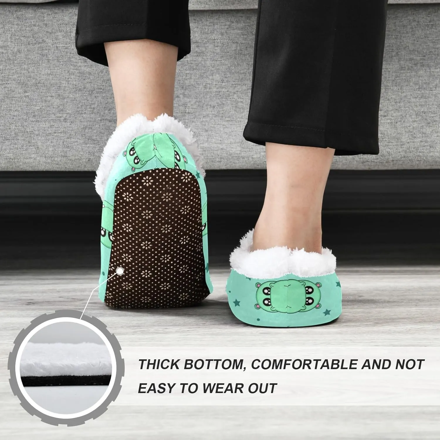 Dussdil Home Winter Slippers Spa Travel House Slipper Soft Memory Foam Slipper Non Slip for Hotel Bedroom Shoes Slippers