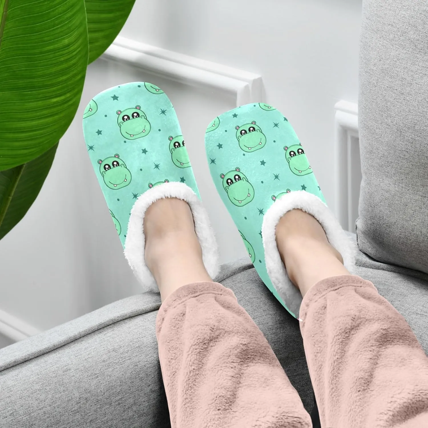 Dussdil Home Winter Slippers Spa Travel House Slipper Soft Memory Foam Slipper Non Slip for Hotel Bedroom Shoes Slippers