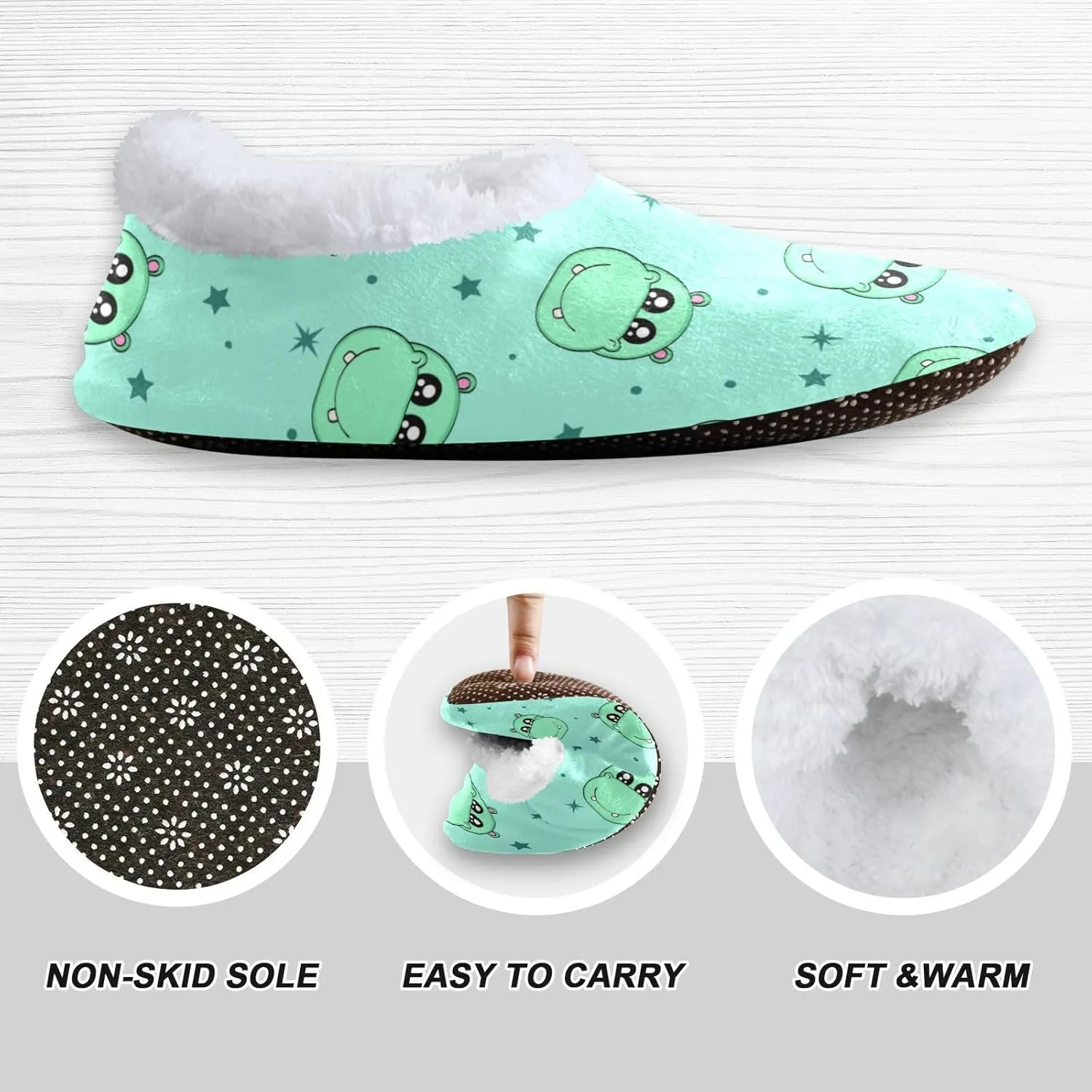 Dussdil Home Winter Slippers Spa Travel House Slipper Soft Memory Foam Slipper Non Slip for Hotel Bedroom Shoes Slippers