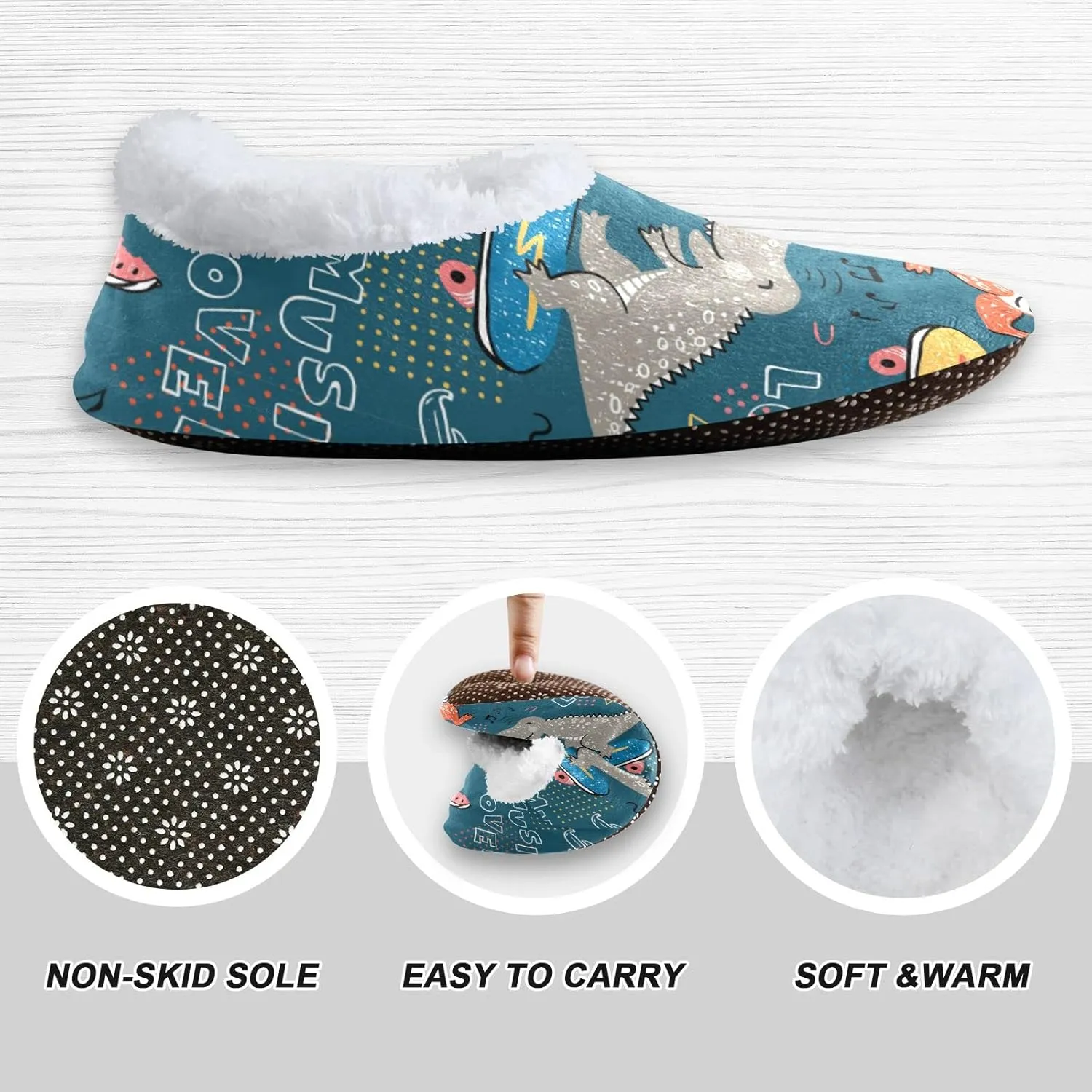 Dussdil Kid's Boy's Girl's Slippers Spa Travel House Slipper Shoes Warm Soft Memory Foam Slipper Non Slip for Guest Home Bedroom Slippers XS