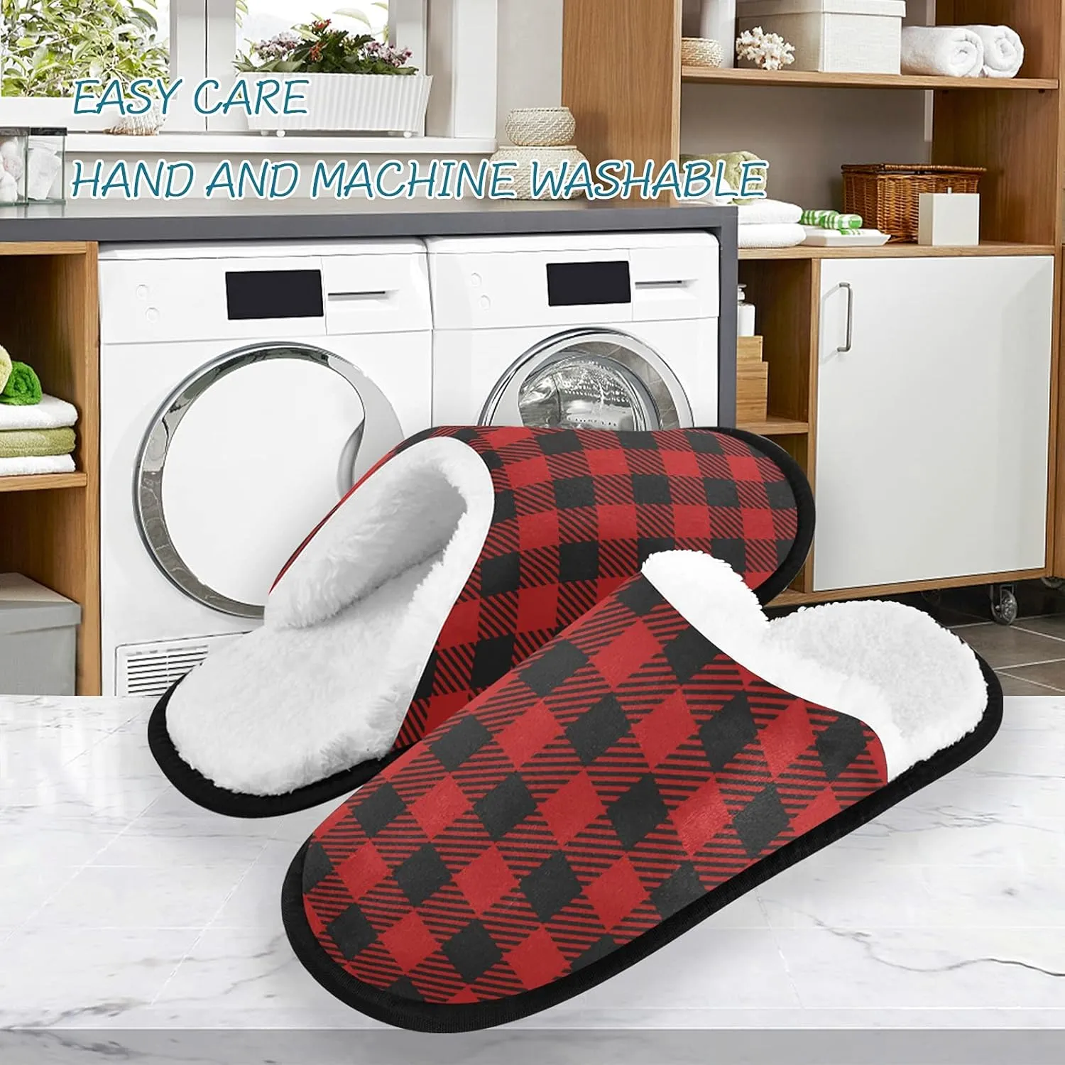 Dussdil Winter Spa Slippers Home House Slippers for Women Men Travel Slipper Soft Memory Foam Slipper Non Slip for Hotel Bedroom Shoes Slippers