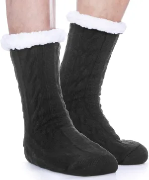 EBMORE Mens Slipper Fuzzy Socks Winter Cozy Fluffy Cabin Warm Fleece Soft Comfy Thick Non Slip Home Socks