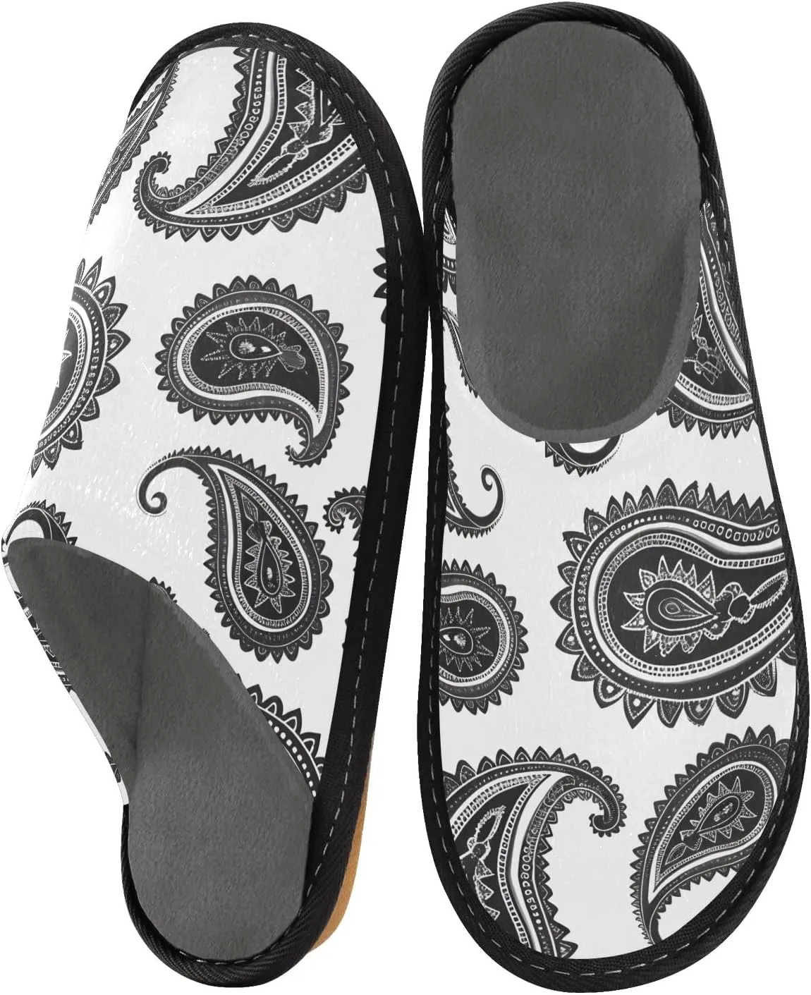 Ethnic Pattern House Slippers, Non Slip Slippers for Women Men Warm Slippers House Shoes Indoor Outdoor Slippers