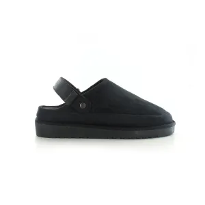 Evie: Memory Foam Ankle Strap Clog Mule Slider - Black