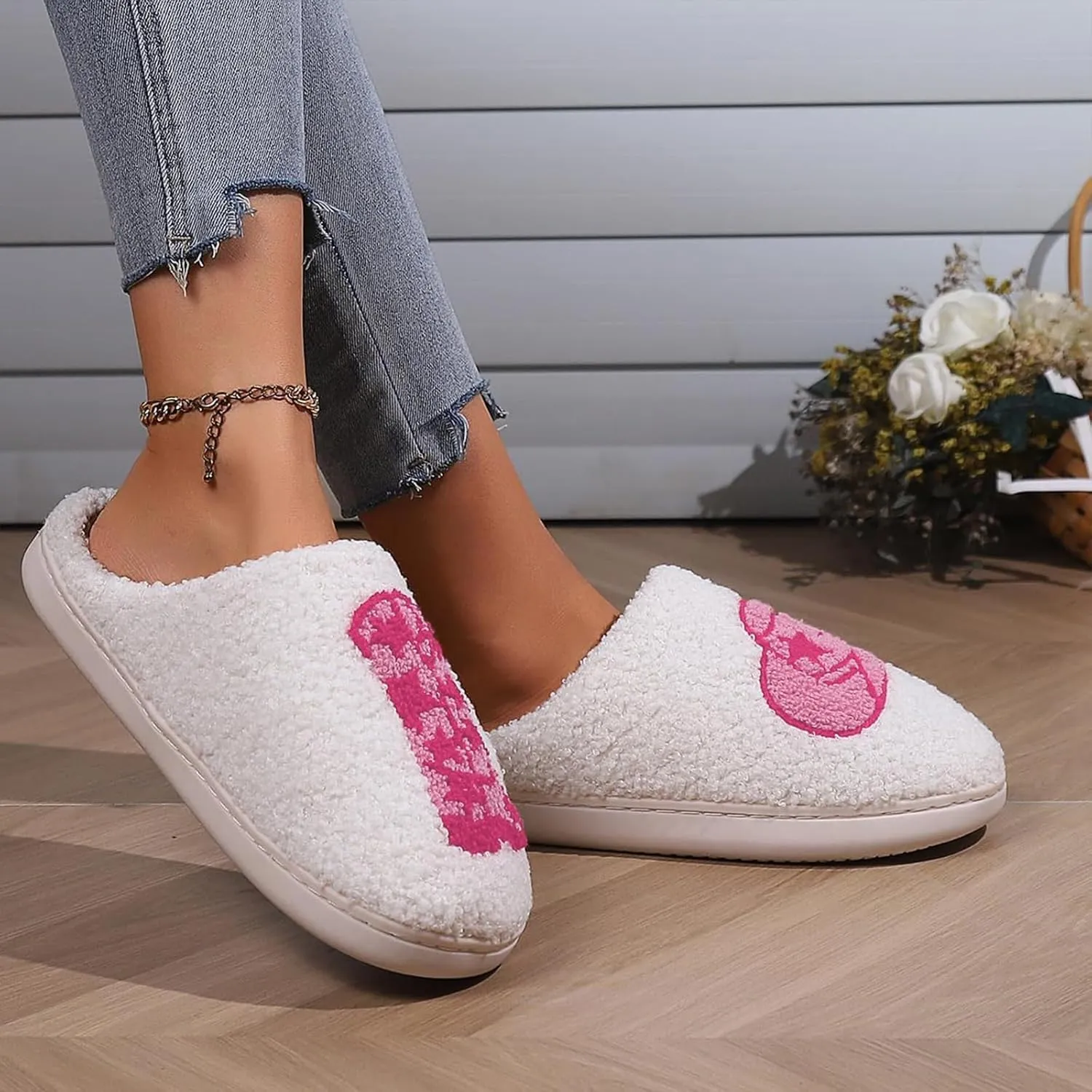 Evil Eyes Slippers For Women Strawberry Slippers Memory Foam Cowboy Cowgirl Hat And Boot Slippers Slip On House Shoes
