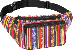 Fanny Pack Belt bag - Crossbody Waist Bag for Men or Women - Hands-Free, Waterproof Large Bumbag for Hiking, Running, and Travel (Orange Vert)