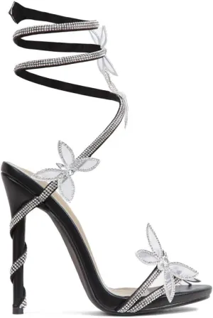 Fantasy Women's Diamante Butterfly Detail Wrap Around Strap Platform Stiletto Heel Sandal