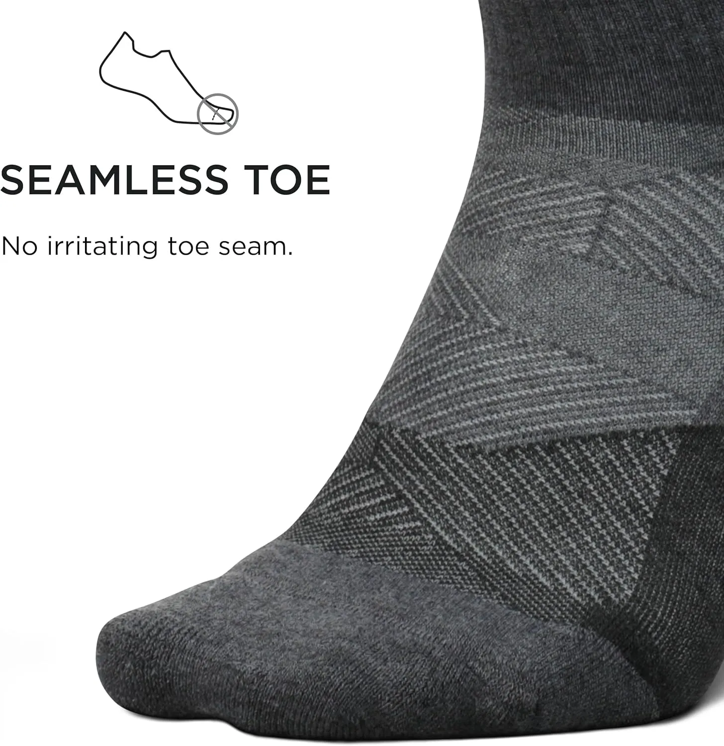 Feetures Trail Max Cushion Mini Crew Sock - Hiking Socks for Men & Women(1 Pair)