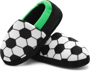 festooning Toddler Boys Girls Football Slippers Soft Fuzzy Slip-Ons Little Kid Warm Indoor House Slipper Shoes