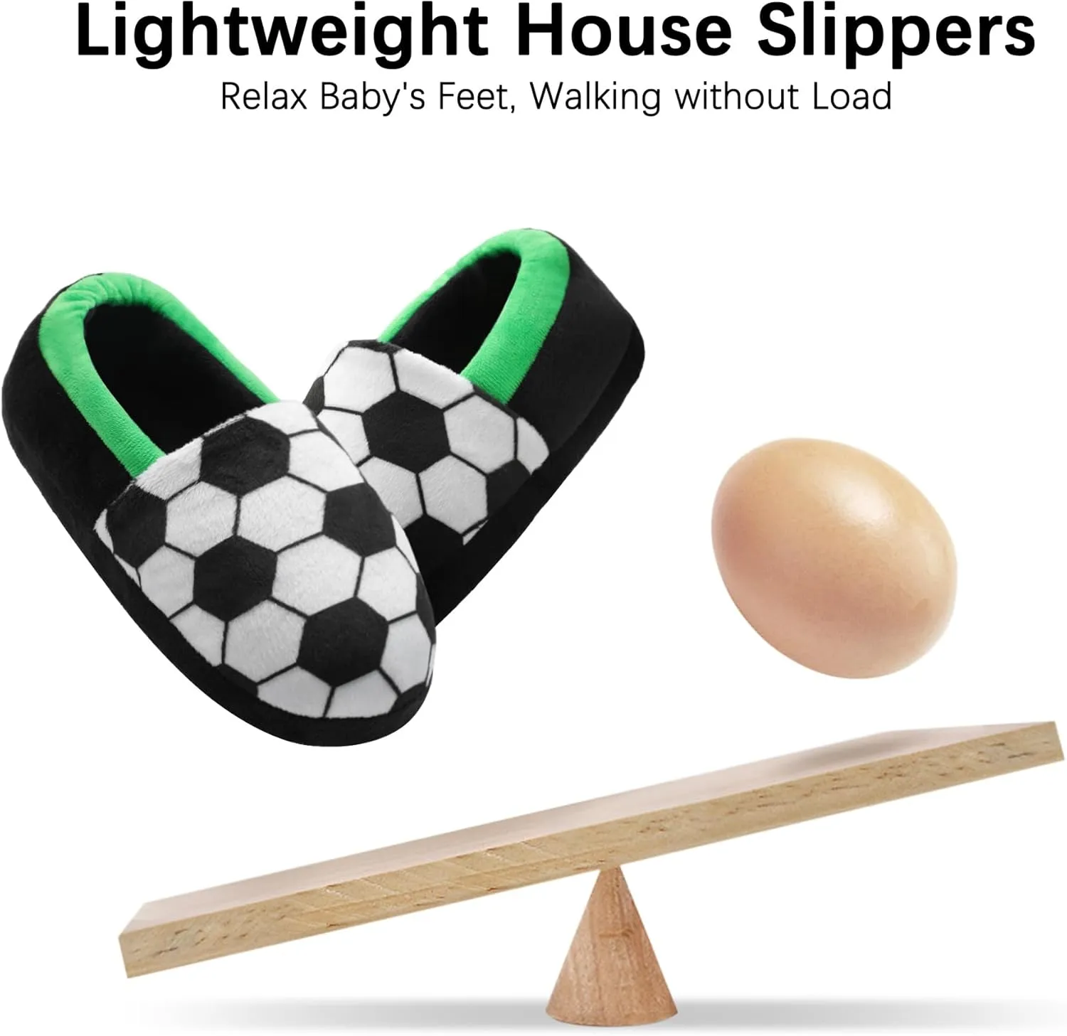 festooning Toddler Boys Girls Football Slippers Soft Fuzzy Slip-Ons Little Kid Warm Indoor House Slipper Shoes