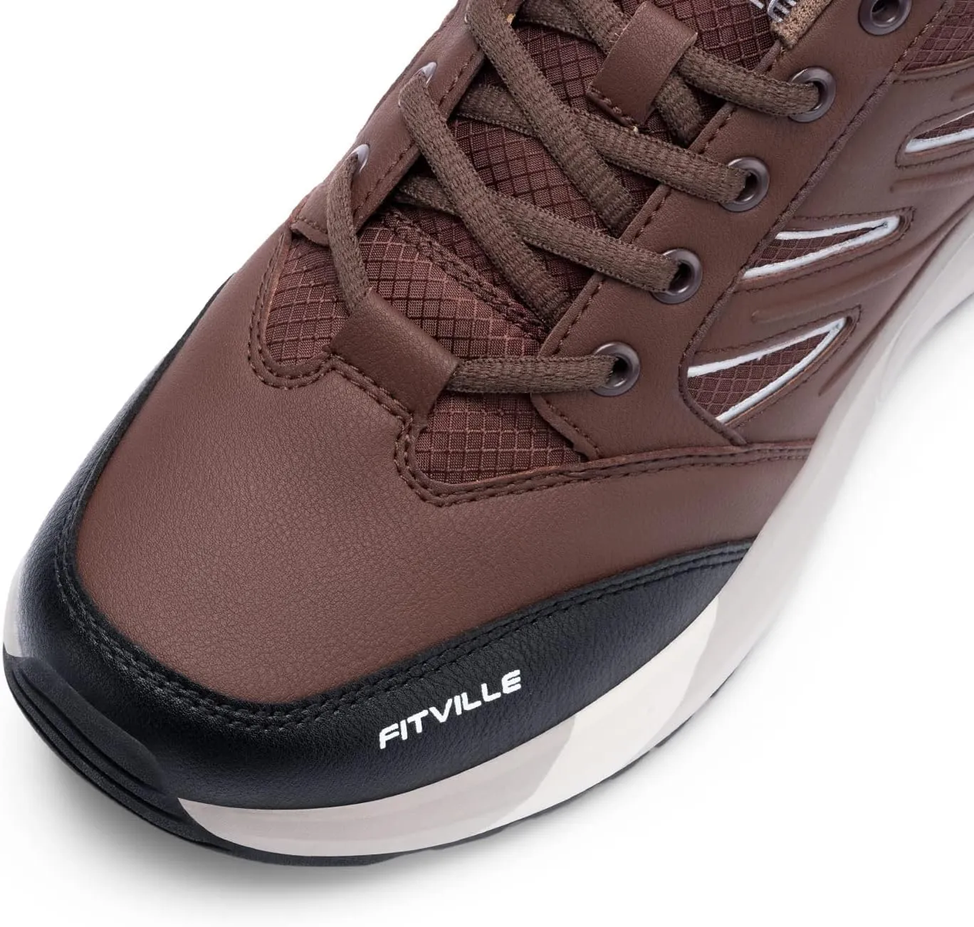 FitVille Mens Wide Hiking Shoes Water Repellent Outdoor Work Shoes Trekking Trails Sneakers with Arch Support - Sturdy Core