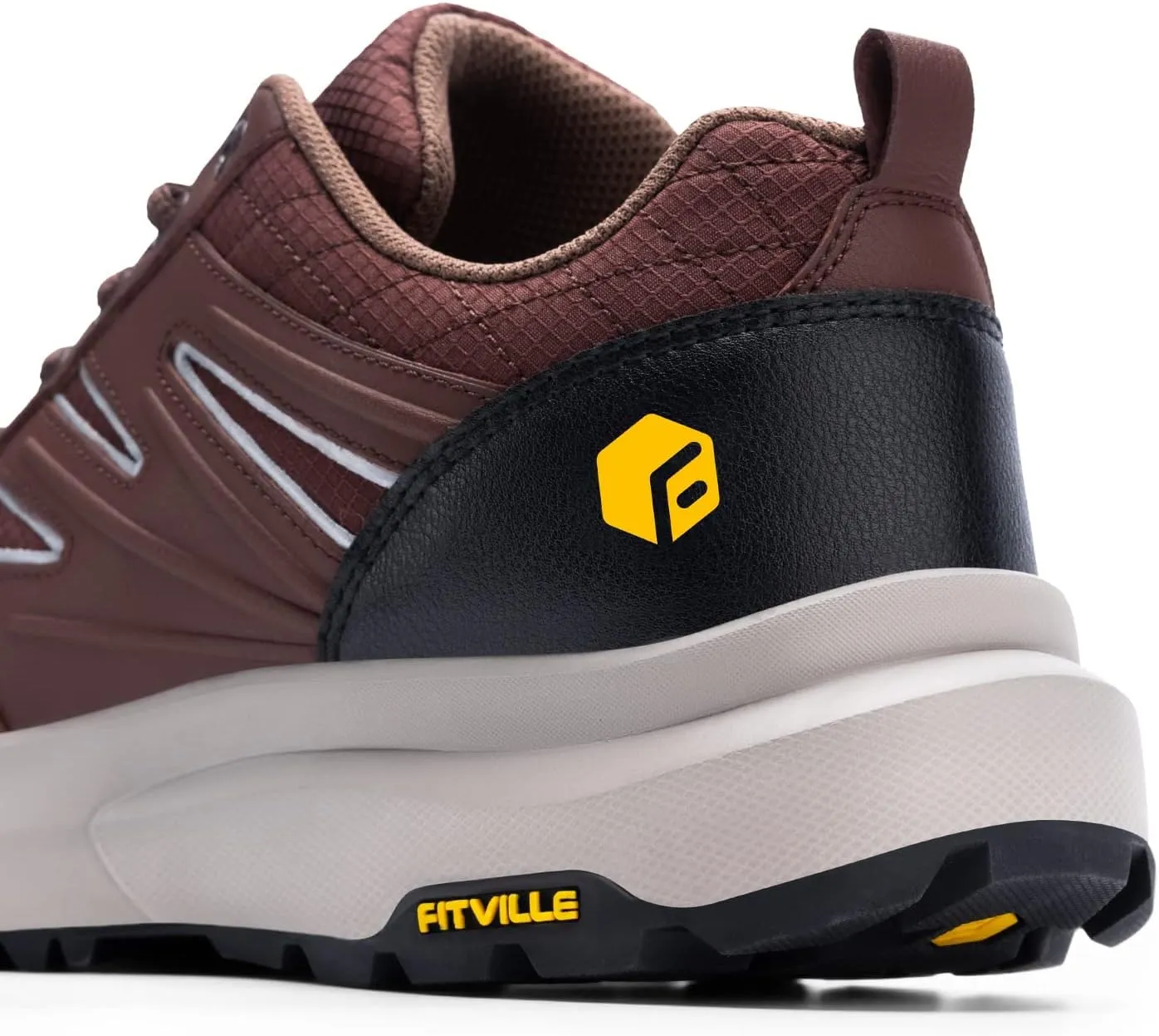 FitVille Mens Wide Hiking Shoes Water Repellent Outdoor Work Shoes Trekking Trails Sneakers with Arch Support - Sturdy Core
