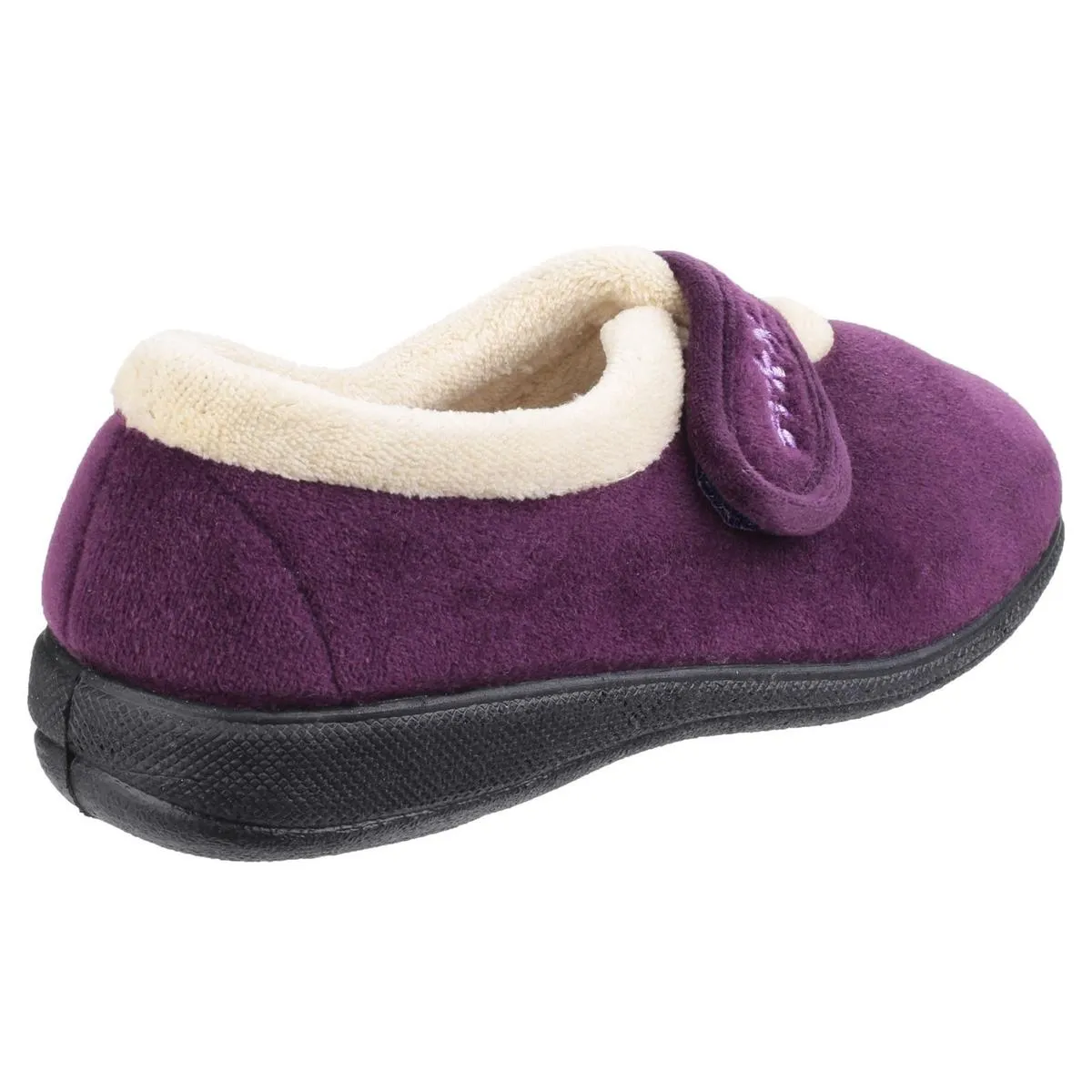 Fleet & Foster Capa Touch Fastening Memory Foam Slipper Plum