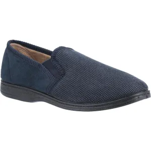 Fleet & Foster Tim Twin Gusset Slipper Navy